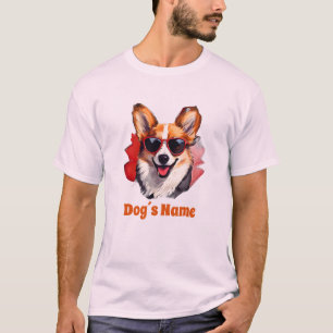 T-shirt Cool Pembroke Welsh Corgi avec lunettes de soleil