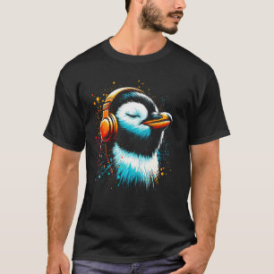 T-shirt Cool Penguin Art pour les mélomanes Noël