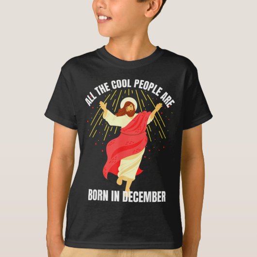 T-shirt Cool People Are Born In December Christian Christm (Devant)
