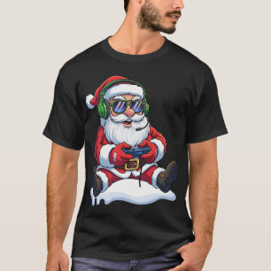 T-shirt Cool Père Noël Gamer Contrôleur Jeu vidéo Jeu Jeu