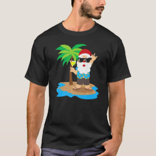 T-shirt Cool Père Noël Hawaiian Été Noël En Juillet