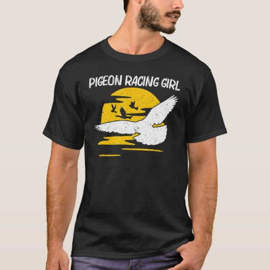 T-shirt Cool Pigeon Racing Pour Filles Enfants Homing Pige (Devant)