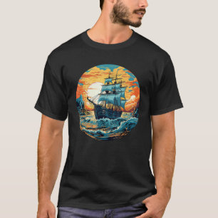 T-shirt Cool Pirate Ship on Sea pour les amateurs de costu