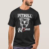 T-shirt Cool Pitbull Maman Pour Femmes Mama Pitbull Propri (Devant)