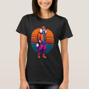 T-shirt Cool Poodle Chien Moderne Style Urbain Sunset Retr