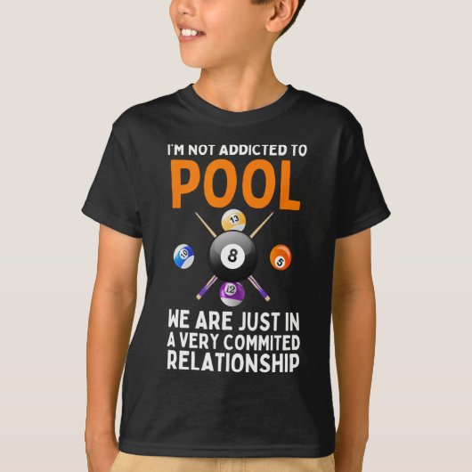 T-shirt Cool Pool Art Pour Hommes Femmes Garçons Billard 8 (Devant)
