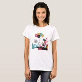 T-shirt Cool Pop Art d'une fille dj (Devant entier)