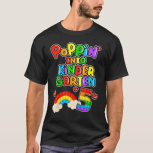 T-shirt Cool Poppin' In Kindergarten 5 Jote Arc-en-ciel Ba