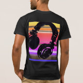 T-shirt cool pour DJ, casque à rayures (Dos)