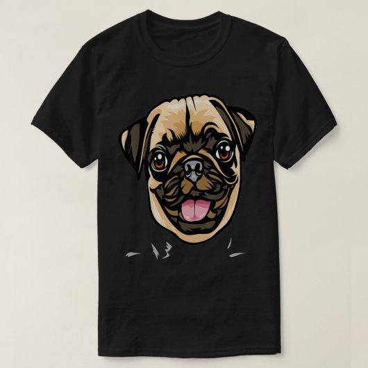 T-shirt Cool Pug Dog Face (Design devant)