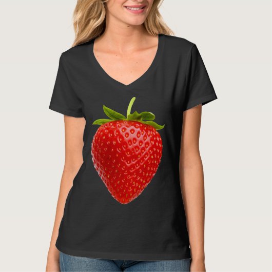 T-shirt Cool Red Strawberry Illustration Novelty Graphic D (Devant)