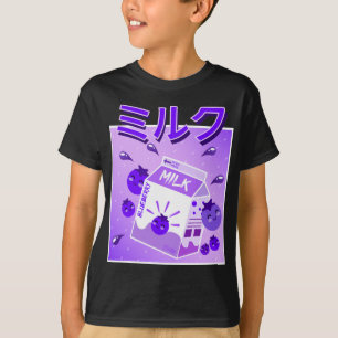 T-shirt Cool Retro 90s Japonais Kawaii Blueberry Milk Shak