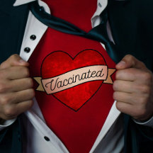 Cool Retro Amusant Coeur Rouge Avec Bannière Vacci