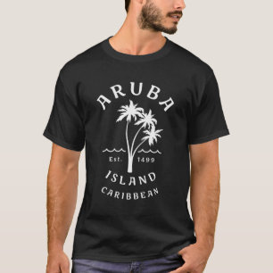 T-shirt Cool rétro Aruba Caraïbes Plages Novelty Art Pal