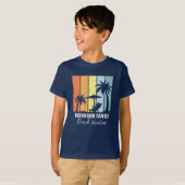 T-shirt Cool Retro Beach Vacances Navy Blue Kids (Devant entier)