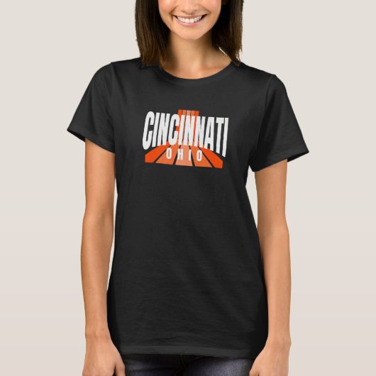 T-shirt Cool Retro Cincinnati OrangeBlack Cincinnati OH Fa (Devant)