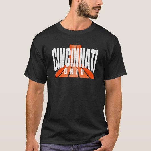 T-shirt Cool Retro Cincinnati OrangeBlack Cincinnati OH Fa (Devant)