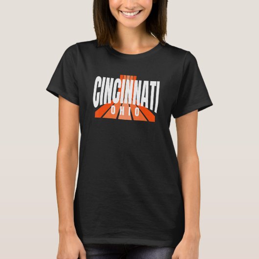 T-shirt Cool Retro Cincinnati OrangeBlack Cincinnati OH Fa (Devant)