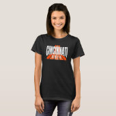 T-shirt Cool Retro Cincinnati OrangeBlack Cincinnati OH Fa (Devant entier)