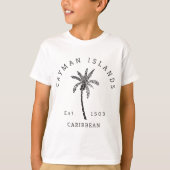 T-shirt Cool rétro Iles Caïmans Plage originale Palmier (Devant)