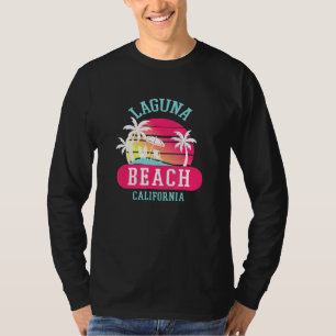 T-shirt Cool Rétro Laguna Beach Californie Plages coucher