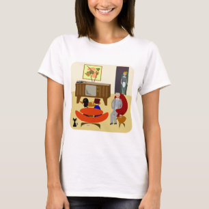 T-shirt Cool Retro Living Characters at Home Art design