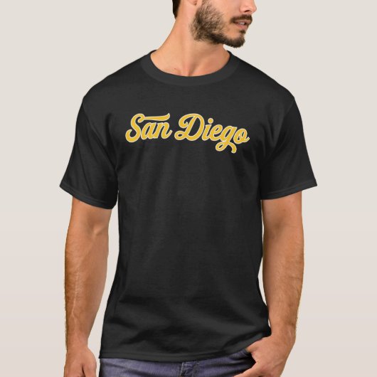 T-shirt Cool Retro San Diego 1970 Wordmark Script (Devant)