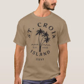 T-shirt Cool rétro St Croix USVI Beach Palm Tree (Devant)