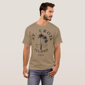 T-shirt Cool rétro St Croix USVI Beach Palm Tree (Devant entier)
