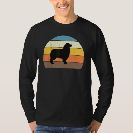 T-shirt Cool Retro Sunset Australian Shepherd - Great Fun (Devant)