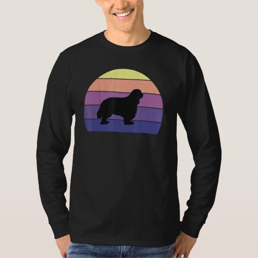 T-shirt Cool Retro Sunset Fun Cavalier King Charles Spanie (Devant)