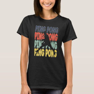 T-shirt Cool Rétro Texte Silhouette Ping Pong