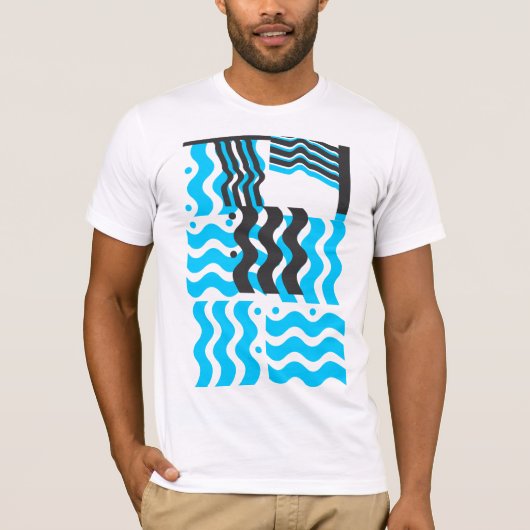 T-shirt Cool Retro Turquoise & Noir (Devant)