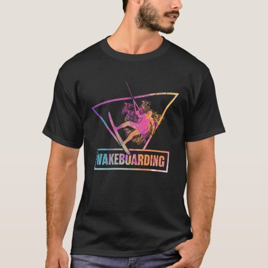 T-shirt Cool Retro Wakeboarding For Wakeboard (Devant)