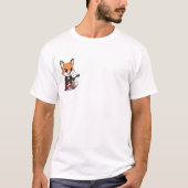T-shirt Cool Rocker Fox Character Playing a Guitar (Devant)
