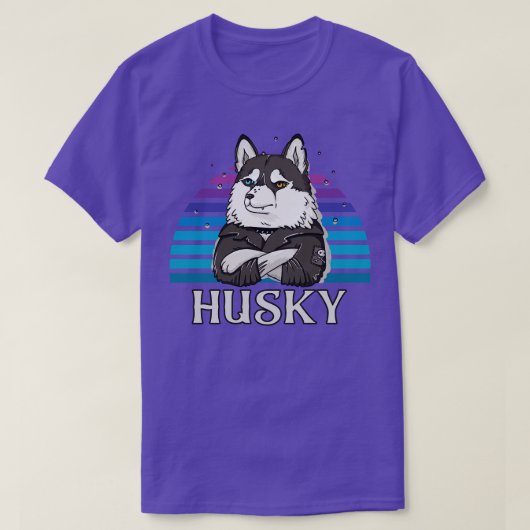 T-shirt Cool Rocker Husky Amoureux des chiens (Design devant)