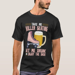 T-shirt Cool Roller Skating Skate Girl 1970s Rétro Emmène-