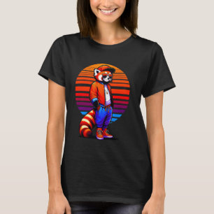 T-shirt Cool Rouge Panda Moderne Style urbain Coucher de s