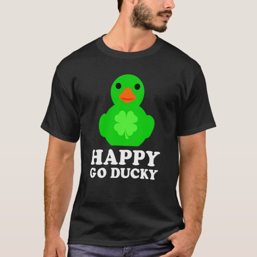 T-shirt Cool Rubber Duck Lucky Go Ducky St Patrick's Day (Devant)