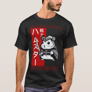 T-shirt Cool Samurai Guerrier Hamster avec écriture japona