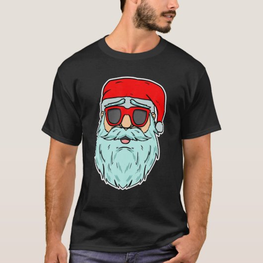 T-shirt Cool Santa Claus Lunettes de soleil Joyeux Noël (Devant)