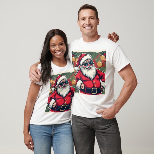 T-shirt Cool Santa Claus with Trendy Sunglasses (Unisexe)