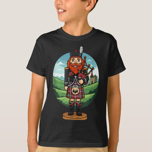 T-shirt Cool Scottish Nutcracker Bagpes  (Devant)