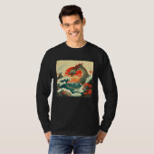 T-shirt Cool Sea Dragon Illustration Ocean Waves Sunset Wo (Devant entier)