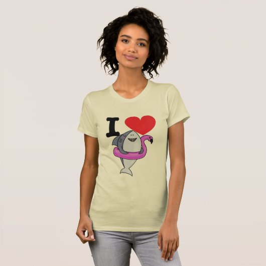 T-shirt Cool Shark design love - Plage Pun Funny Shark (Devant entier)
