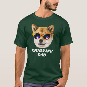 T-shirt Cool Shiba Inu Papa Portant Fête des pères Lunette