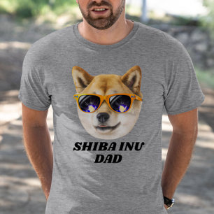 T-shirt Cool Shiba Inu Papa Portant Fête des pères Lunette