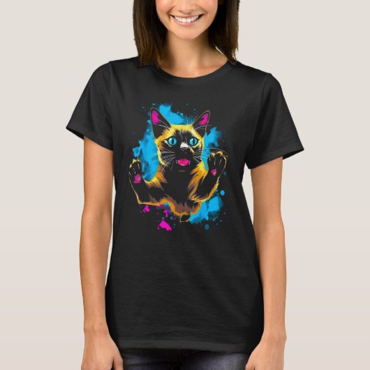 T-shirt Cool Siamese Cat (Devant)