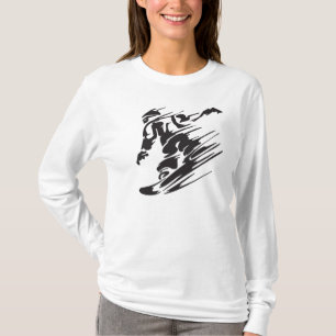 T-shirt cool Silhouette Snowboard Mountain