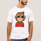 T-shirt Cool singe avec lunettes de soleil, Dessin tendanc (Devant)